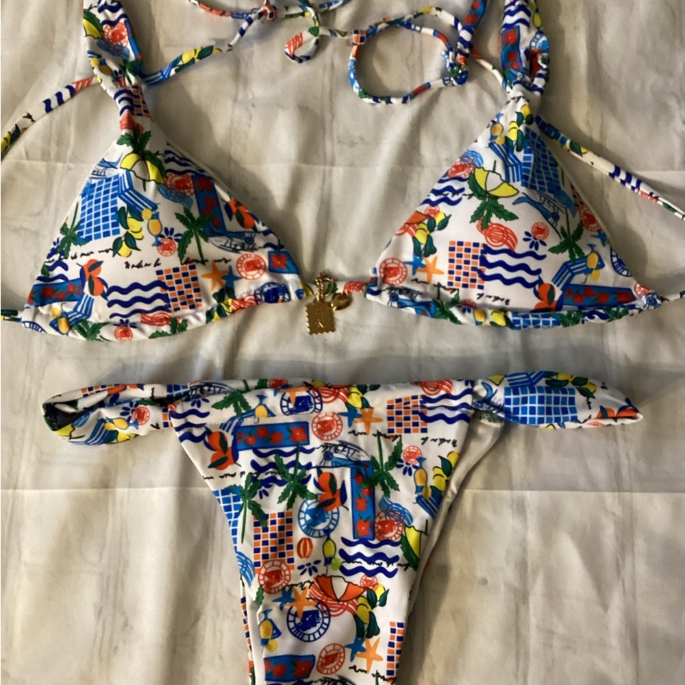 Floral Print Bikini Set (Color: Multi)